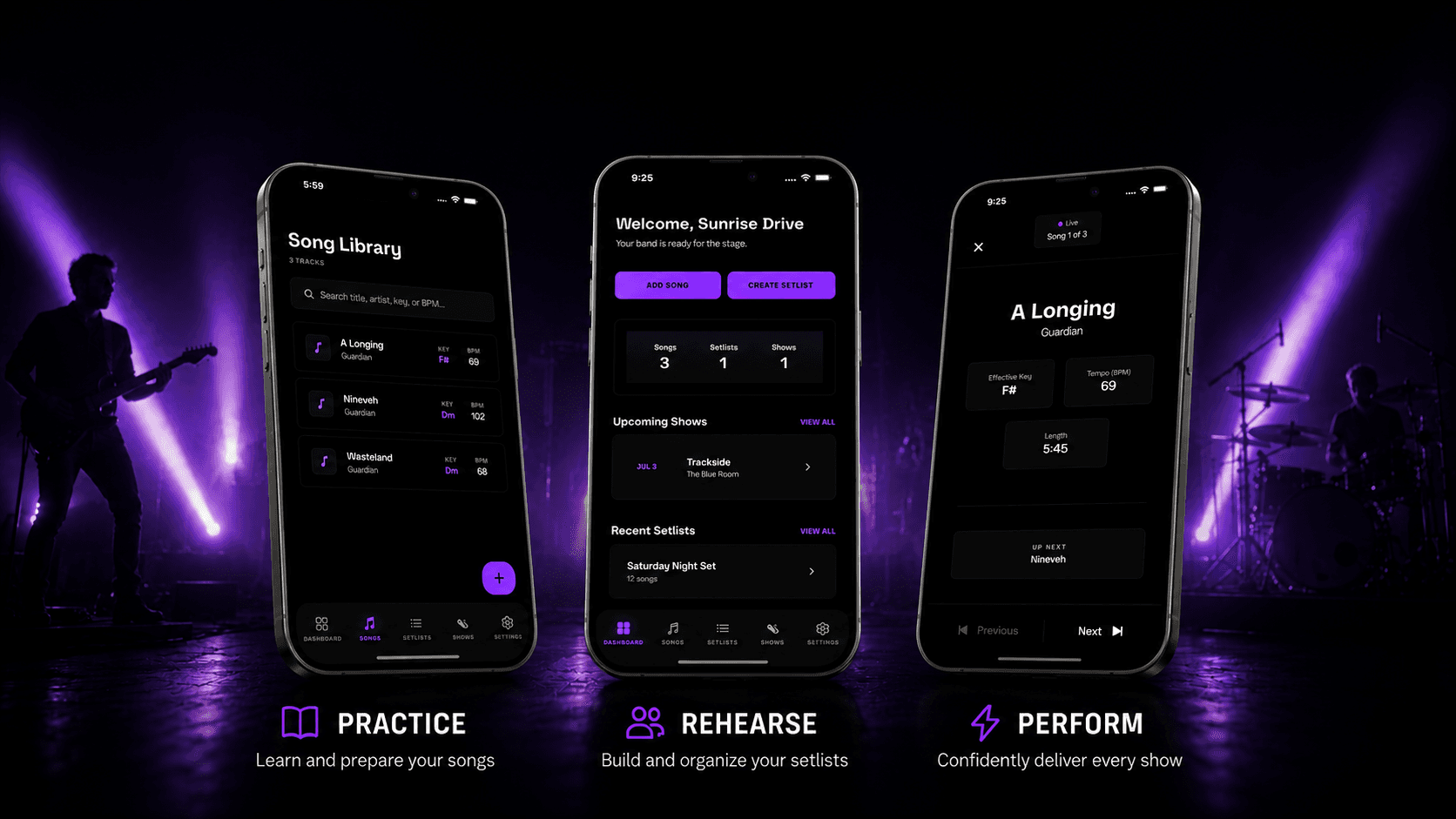 BandHQ marketing hero showing the app interface